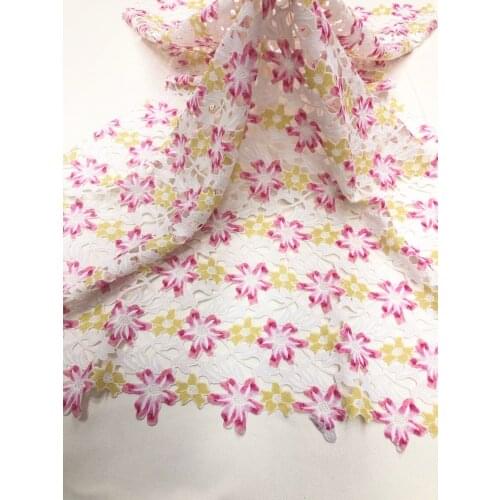 New Style Africa Lace Fabric 2021 High Quality Lace Water Soluble Embroidered Fashion Soft Lace Fabric 5 Yards