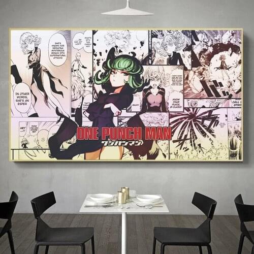 One Punch Man Poster Digital Illustration Anime Picture Poster Canvas Art Prints,50 x 70 cm,No Frame