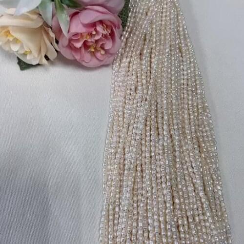 Wholesale 2-2.5mm Small Pearl A Rice Shape Freshwater Real Pearl Strand For Jewelry