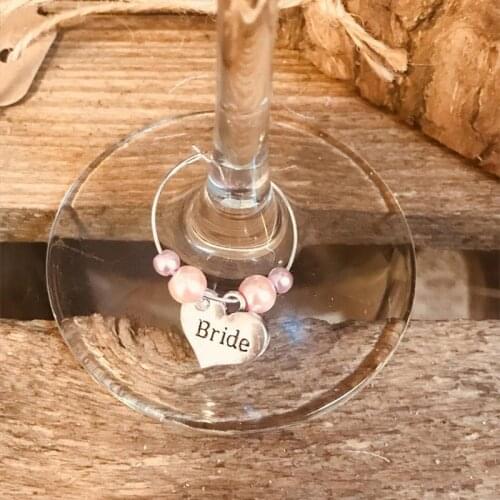 Bride to be Bridesmaid Bracelet Wine glass Charm Bachelorette hen Party Wedding engagement Bridal Shower decoration favor gift