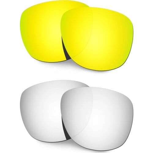 HKUCO Polarized Replacement Lenses For Trillbe X Sunglasses Gold/Silver 2 Pairs