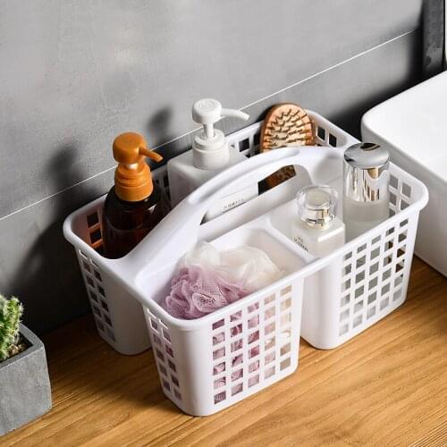 Portable bath basket bathroom storage basket toiletries bathing blue bathing dormitory storage box WF1112159