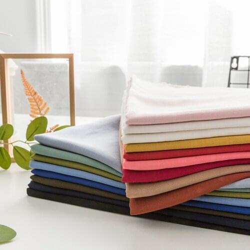 Plain Bamboo Cotton Fabric By The Meter Per for Skirt Dress Clothing Sewing Breathable Textile Comfortable Soft Cloth Summer Diy