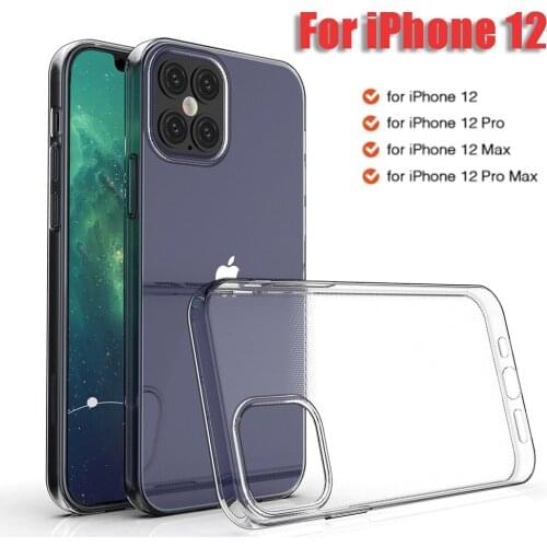 Clear TPU Case for IPhone 12 Pro Max Soft Thin Transparent Cover Protective iPhone Case for iPhone12 Series iPhone 12pro
