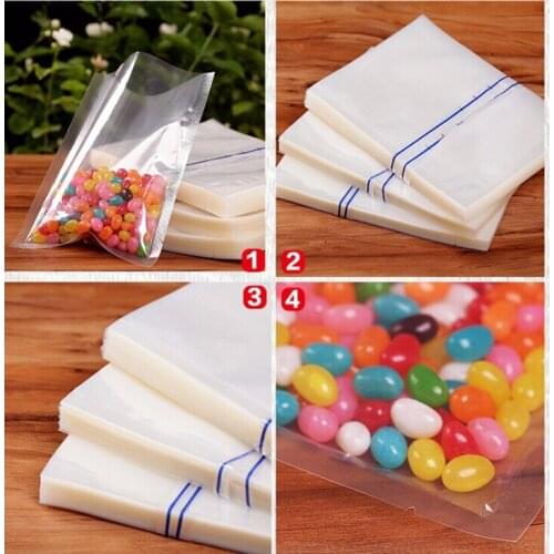 100pcs small sizes Open Top Transparent heat sealing bag vacuum bag Heat Seal Vacuum Pouch Packaging Coffee Sugar Tea Nuts