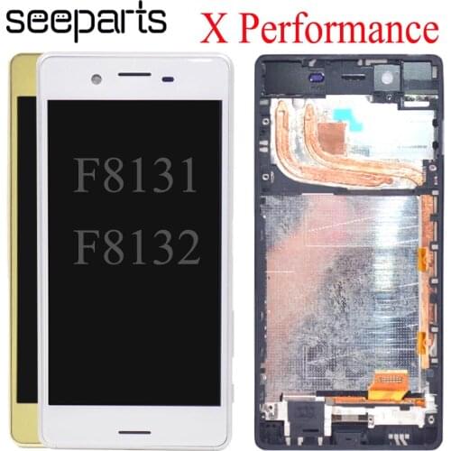 5.0" Assembly Replacement For Sony Xperia X Performance LCD F8131 F8132 LCD Display Touch Screen with Digitizer Frame Assembly