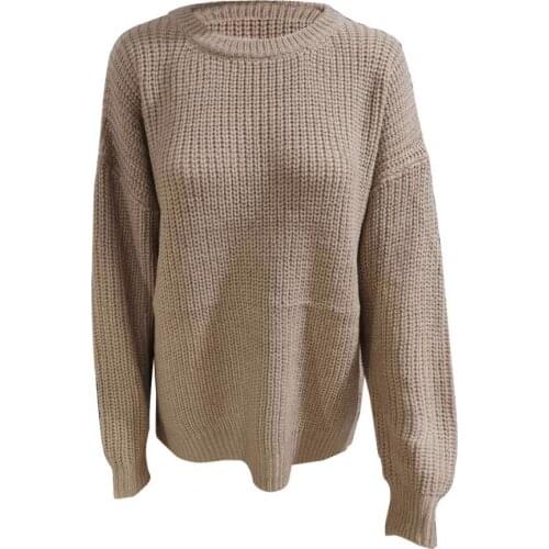 Women Elegant O-Neck Autumn Knitted Sweater Solid Color Knitwear Warm O Neck Long Sleeve Sweater Casual Clothing Tops