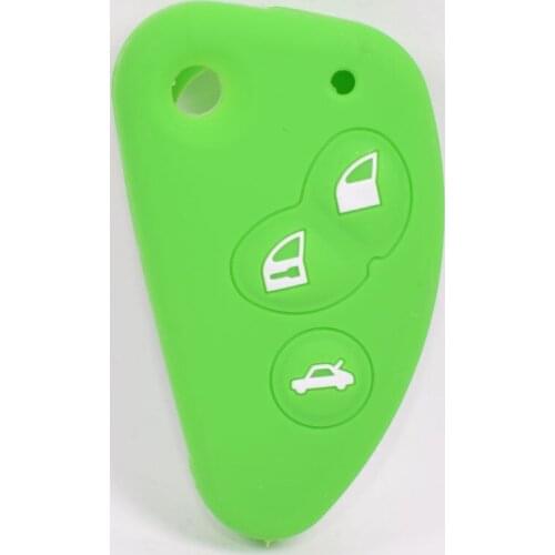 10Pcs Silicone Car Remote Key FOB Cover Case Shell Bag For Alfa Romeo 147 156 166 GT JTD TS 3 Buttons flip folding key 4 Colors