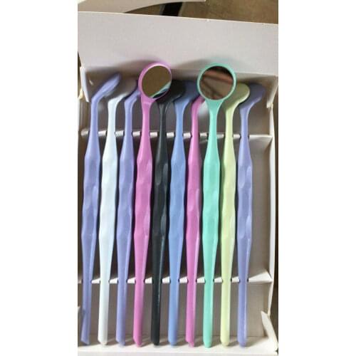 10Pcs Dental Intra Oral Single Side Mouth Mirrors Premium Colorful
