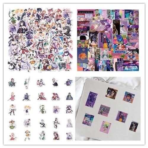 100pcs ins wind steam wave girl Riman girl sticker PVC personalized suitcase mobile phone case helmet car body sticker