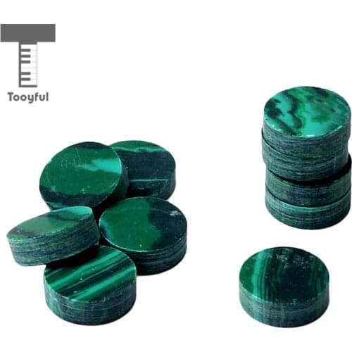 Tooyful 10x Guitar Bass Fingerboard Inlay Dots Decal Markers Decal Malachite 6.3x2mm
