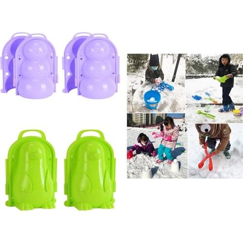 2Pcs Snowball Tool Winter Outdoor Sport Snow Toys for Kids Penguin Easy Mold