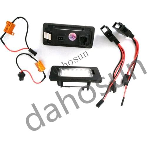 2Pcs Error Free White LED License Plate Light For Audi A1 A4 S4 B8/A5 S5 8T/A6 S6/A7/ Q5 /TT TTS/RS5 VW Passat Skoda Fabia MK2
