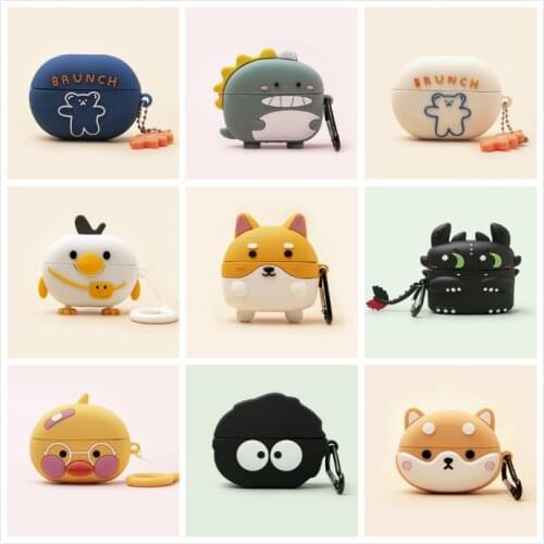 3D Earphone Case For Huawei Freebuds 4 Case Silicone Cute Dog Cartoon Dinosaur Headset Cover For Huawei Freebuds Pro Cases Funda