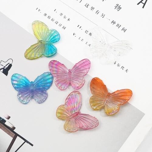 40x30mm 4Pcs/Lot Multiple Color Fantastic Acrylic Butterfly Charm Pendant for DIY Earring Necklace Jewelry Findings Making