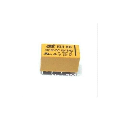 50PCS DC12V 8 pins pcb relay HK19F,powerful SILVER contacts