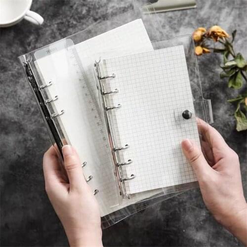 A5 A6 A7 Transparent Loose Leaf Binder Loose Strap Loose Leaf Inner Core Note Book Journal Planner Office Supplies