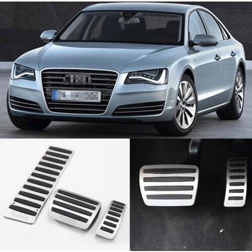 Brand New 3pcs Aluminium Non Slip Foot Rest Fuel Gas Brake Pedal Cover For Audi A8 2011-2016 AT
