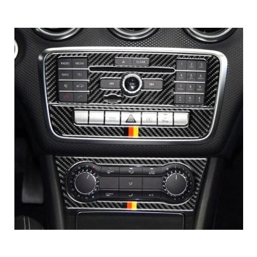 Airspeed for Mercedes Benz W169 W245 W117 W156 A Class B Class CLA GLA Carbon Fiber CD Air Conditioning Control Panel Cover Trim