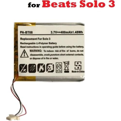 3.7V Battery for Beats Solo 3 Headset Earphone Headphone Li-Polymer Polymer Rechargeable Accumulator Replacement [AEC552535]