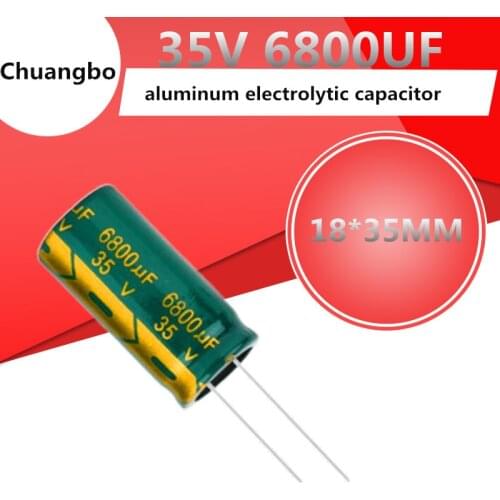 2pcs 35V 6800UF 18*35MM Higt quality Aluminum electrolytic capacitor 6800UF 35V Low ESR/impedance high frequency 18*35MM