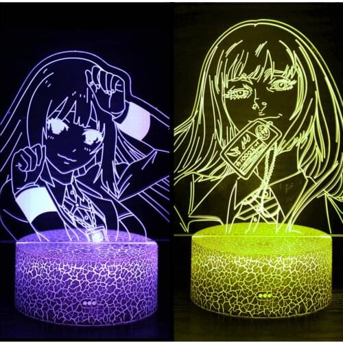 Anime Kakegurui The Gamble Character Jabami Yumeko Led Night Comic Characters 3D Lamp Children Birthday Holiday Christmas Gift