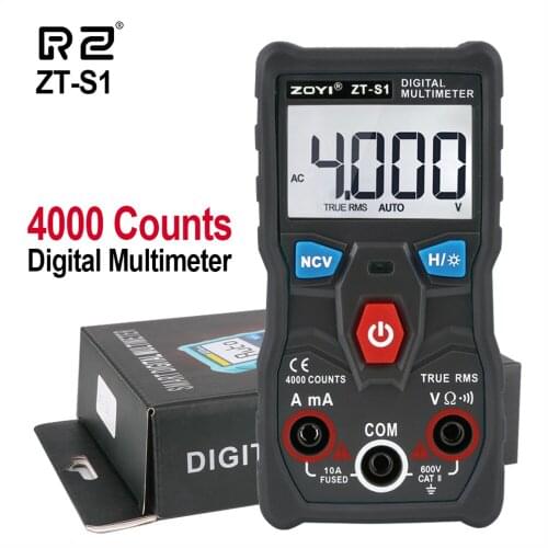 RZ Automatic Digital Multimeter True-RMS intelligent NCV 4000 Counts AC/DC Voltage Current Ohm Test Tool ZT-S1