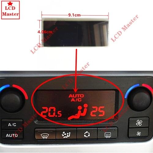 1pcs Car ACC Lcd Panel Module Display Monitors Pixel Repair Red background Air Conditioning Information Screen For Peugeot 207