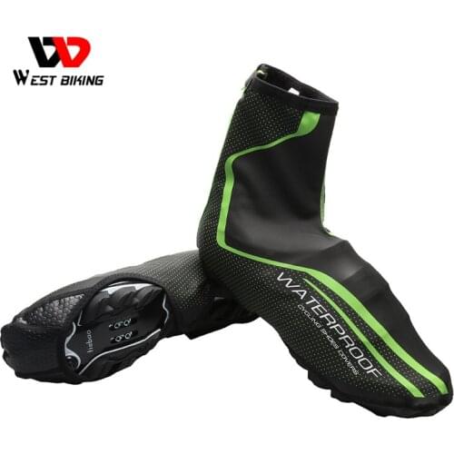 WEST BIKING Cycling Shoes Cover Waterproof Bicycle Protector Overshoes Rain Windproof Bike Overshoes Cycling Zippered Shoe Cover