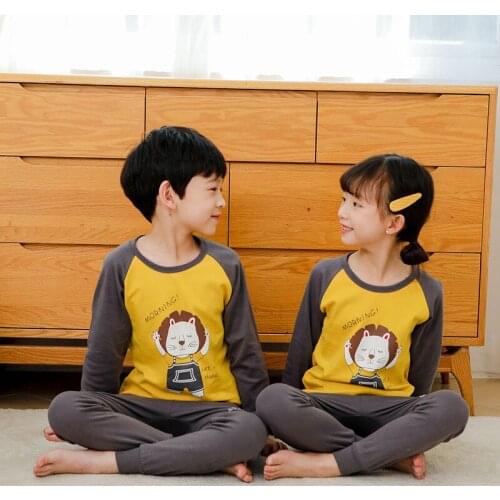 Kids Pajamas Sets Autumn Baby Girl Clothes Cotton Boys Clothes Top+Pants 2pcs Underwear Outfits Kids Sleepwear Winter Night Suit