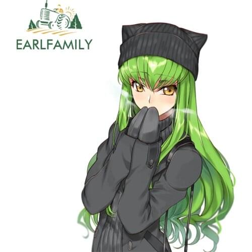 EARLFAMILY 13cm x 9.5cm for Code Geass C C Car Stickers Waterproof Simple Decals Sunscreen Laptop Surfboard Decor Car Label