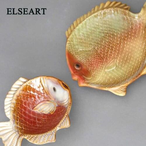 European glazed ceramics ornaments goldfish bowl key candy fruit plate crafts