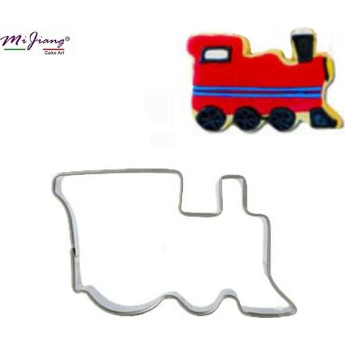 Stainless Steel Train Shaped Cake Mold Biscuit Fondant Cookie Cutter Slicer Wedding Cake Decorations Tools DIY Bake Mold S7039