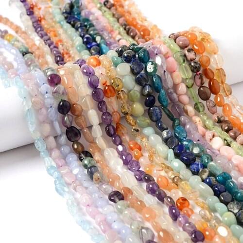 Irregular Natural Stone Beads Aventurine Tourmaline Agates Crystal Tiger Eye Beads for DIY Jewelry Making 6*8/8*10mm 15inches