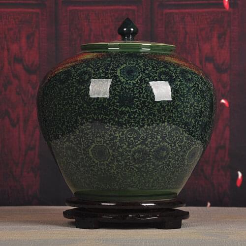 Apple type Jingdezhen ceramic porcelain pot jar for home decoration storage jar