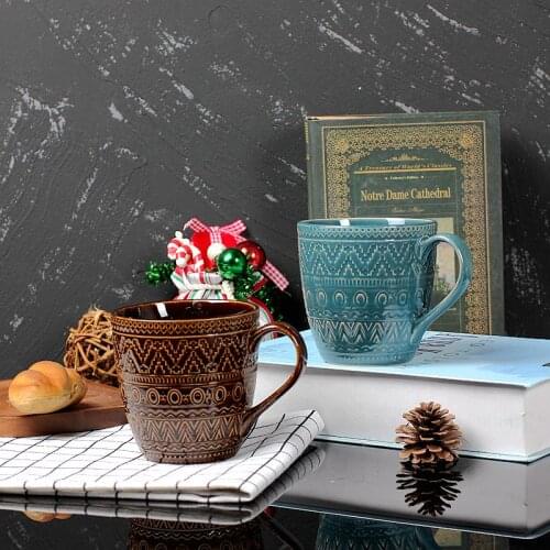 Creative Nordic Style Retro Mug Breakfast Cereal Milk Coffee Cup Ceramic Cup Drinking Water Large Capacity Office Gift