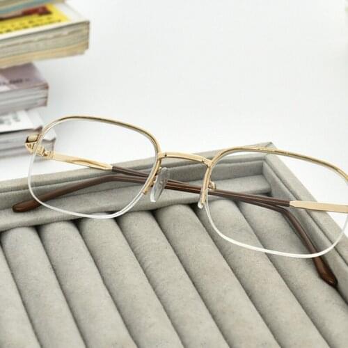 Myopia Metal Frame Finished Resin Lens Half Frame Gold Myopia Height -1.0 to -6.0 M015