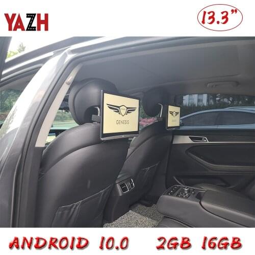 Android 10.0 Car Backseat Headrest Monitor Screen with WIFI Ambient Lights for 13.3" 4K Video Rear Seat Entertainment Ddisplay