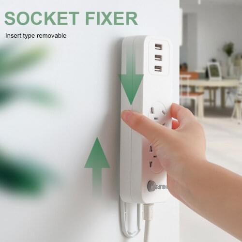 Power Strip Holder Wall-Mounted Strong and Traceless Household Non-Perforated Power Strip Socket Hanging Wall Sticking Rack