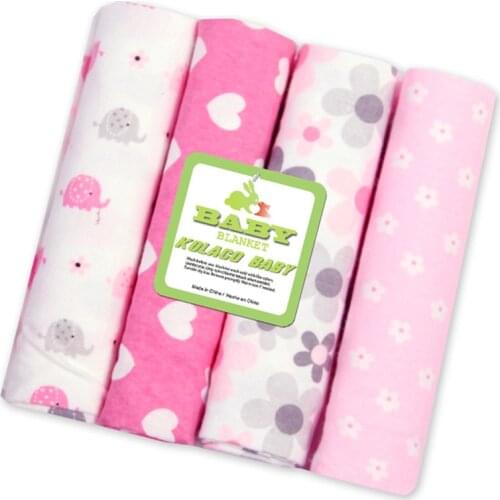 76*76 4pcs/set Muslin Cotton Flannel Baby Swaddles Soft Newborn Blankets Baby Diapers Baby Swaddle Wrap Stroller Cover Play Mat