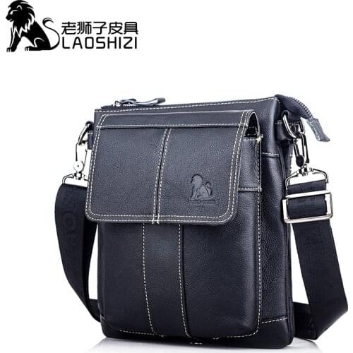 100% Genuine Leather mens bag Messenger Bags 2020 brand Fashion Crossbody Bag Handbags Flap Shoulder Bag Men Travel bolso