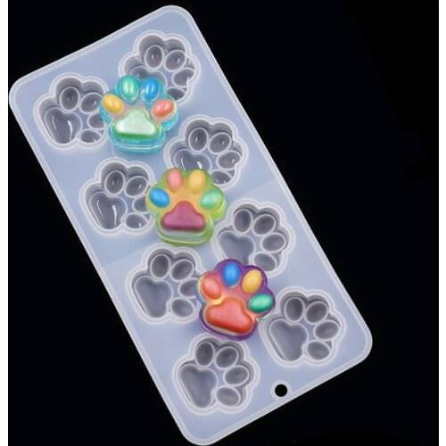 3D Puffy Cat Paw Resin Silicone Mold Handmade Keychain Pendant Diy Jewelry Accessories Charms Glossy Mould Matt Molds