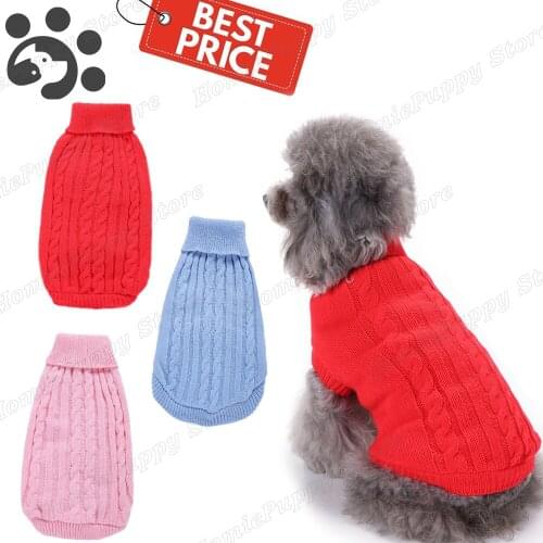 Dog Clothes Pet Sweater Jacket Coat High Collar Shirt Dog Winter Clothing Soft Warm Small Medium Dogs Chihuahua Clothes CL0151