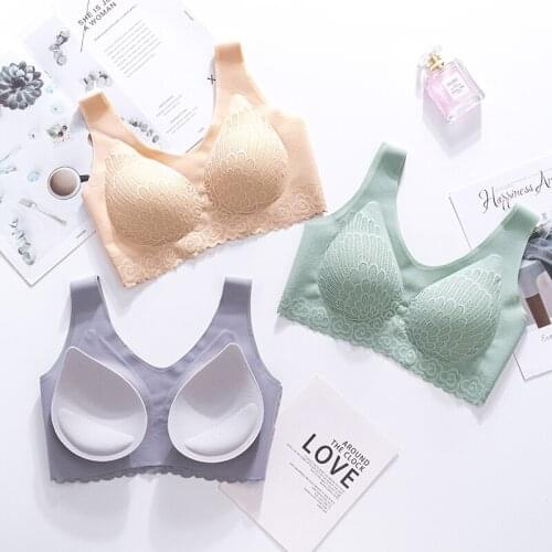 Sexy Plus Size Bra Seamless Bralette Crop Top Underwear Push Up Strapless BH Lace Female Lingerie Brassiere Sujetador