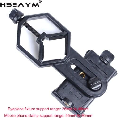 Plastic Camera Phone Holder Mobilephone Clamp Support Range 55-95mm Big Eyepiece Telescope Adapter Mount Universal Mount