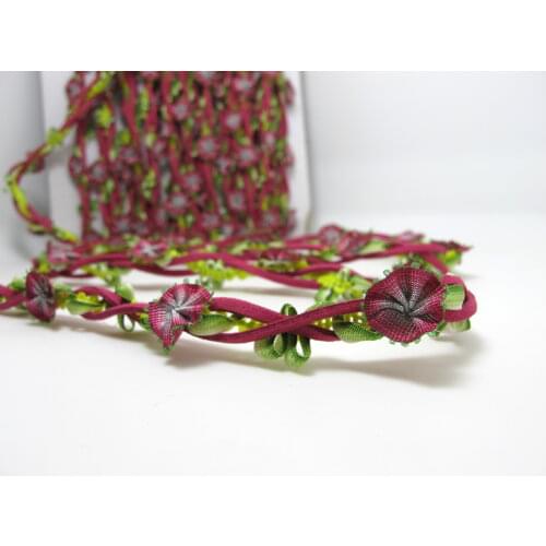 Braided Niva Rococo Trim with Faux Suede Leather|Braided Twine|Twisted Cord|Headband Trim|Vine Trim|Floral Decorative Ribbon