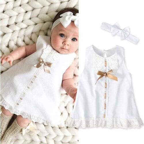Girl Casual Dress Newborn Kids Baby Girls Snow White Sleeveless Cotton Princess Party Dress Clothes Set 2020 Summer New