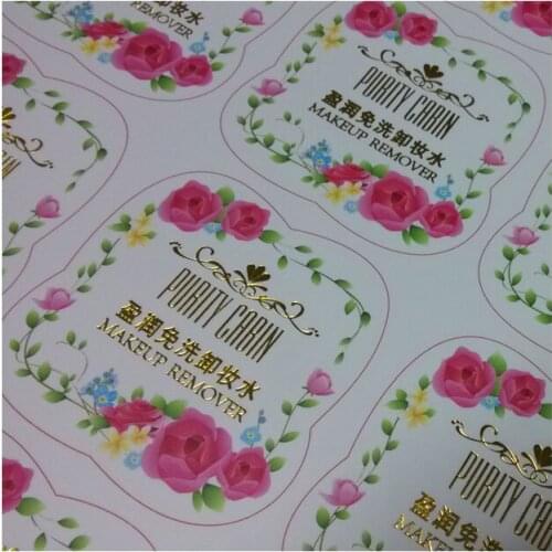 CMYK printing removable adhesive sticker, self adhesive glass tube label