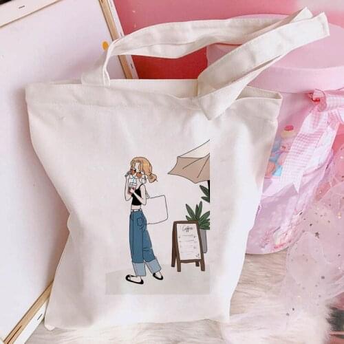 Japanese Large Capacity Summer Harajuku Casual Ulzzang Women Canvas Chic Cartoon Shoulder Bags for Girls
