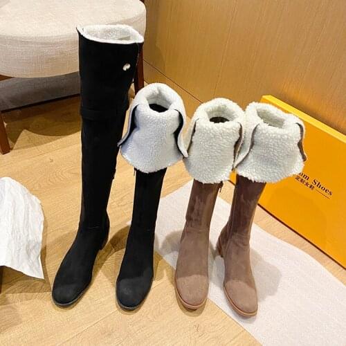 Female Classic Warm Long Boots Party Shoes Woman Winter Women Over The Knee Boots Quality Leather Riding Snow Boots